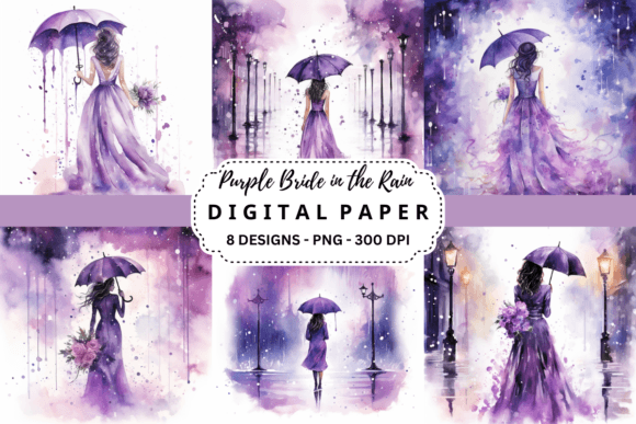 Download Purple Bride in the Rain Background - Rain background Collection