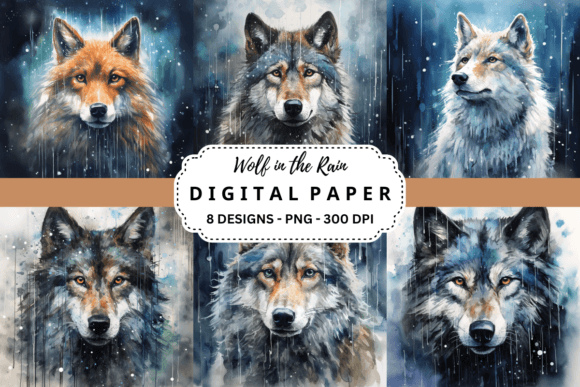 Download Wolf in the Rain Background - Rain background Collection