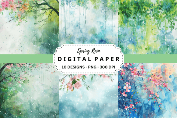 Download Watercolor Spring Rain Background - Rain background Collection